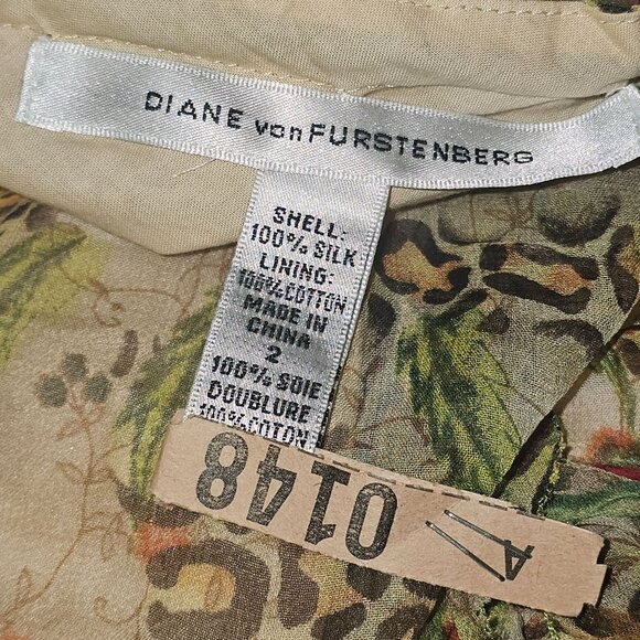 Diane Von Furstenberg Asymmetrical Flowy Fairytale Cheetah Print Skirt, Sz 2 - Picture 8 of 9